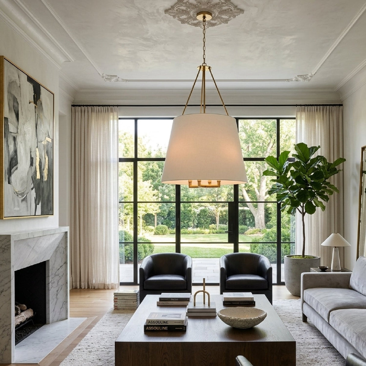 Modern European furniture - White Linen Chandelier - www.oroa.com
