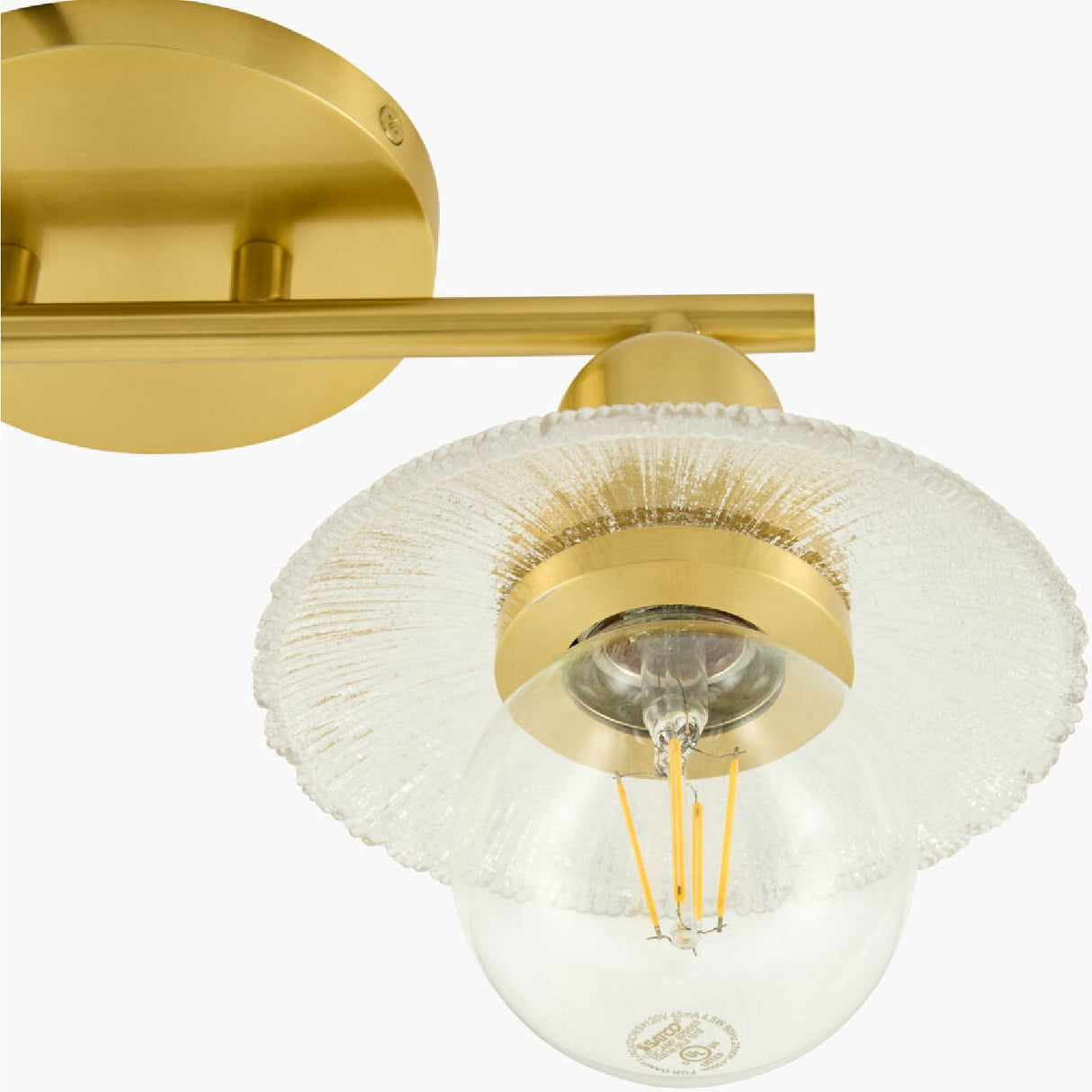 Modern European furniture - Gold Fixture Glass Wall Lamp - www.oroa.com