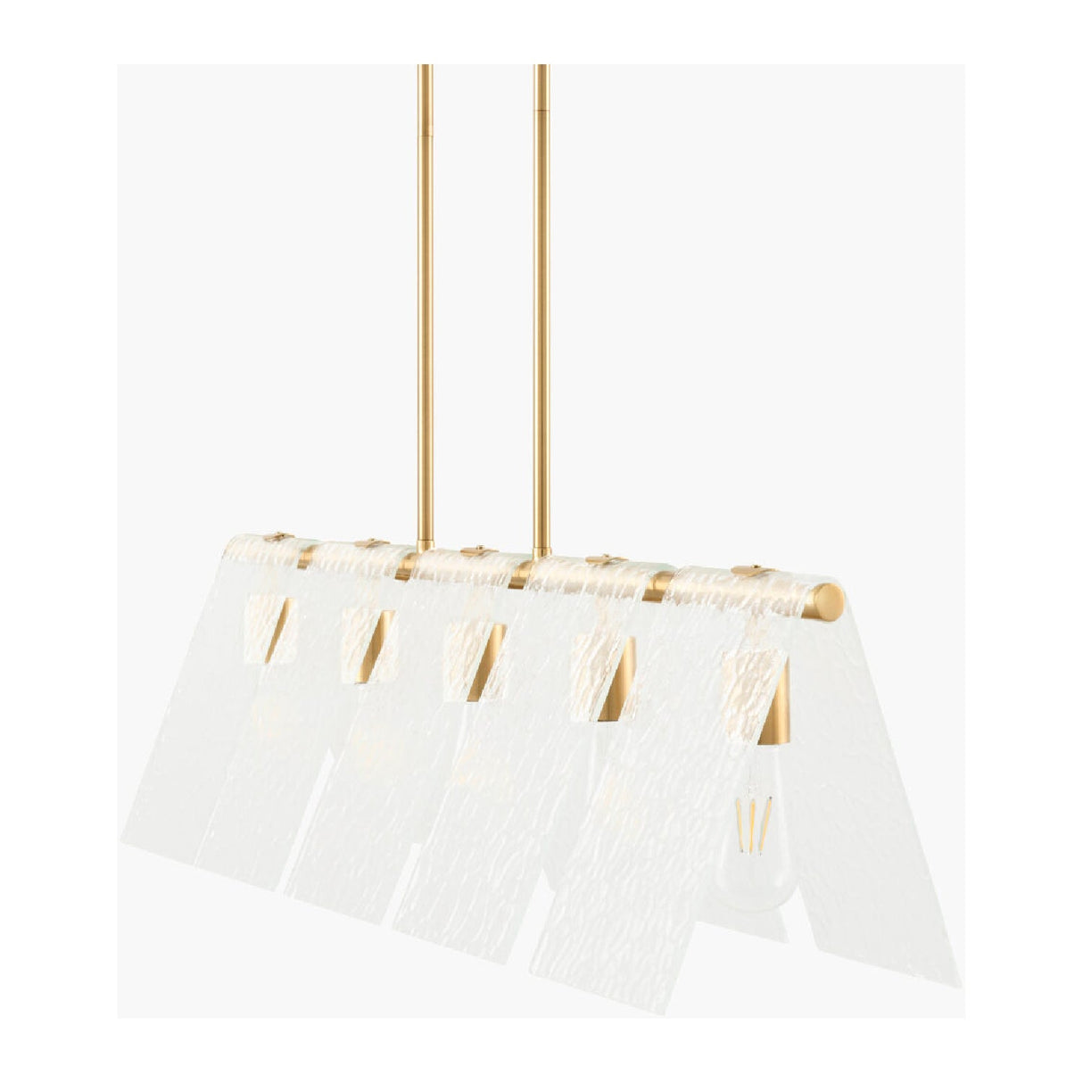 Modern European furniture - 5-Light Glass Pyramid Linear Chandelier - www.oroa.com