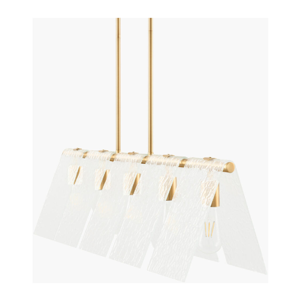 5-Light Glass Pyramid Linear Chandelier | Oroa.com