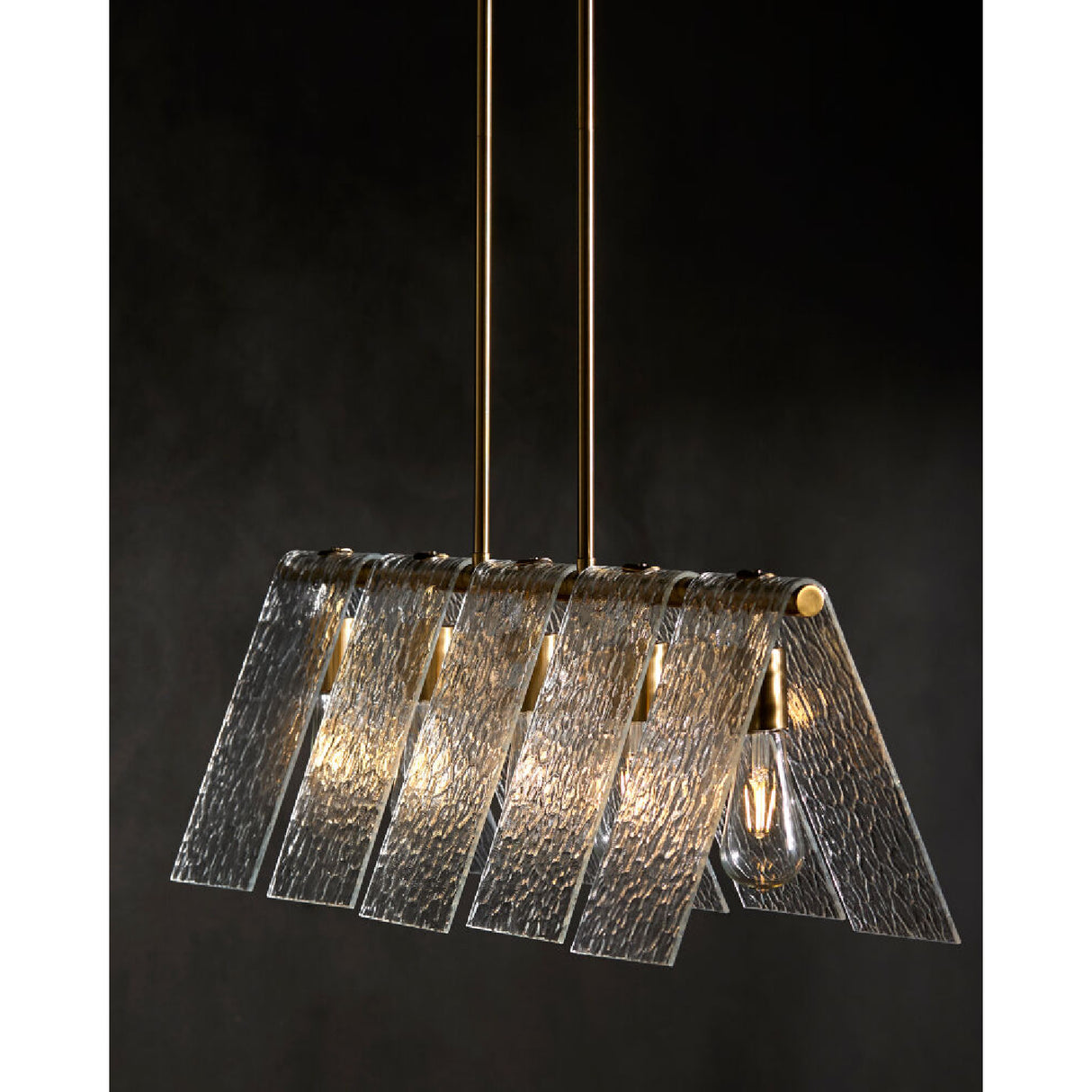 5-Light Glass Pyramid Linear Chandelier | Oroa.com