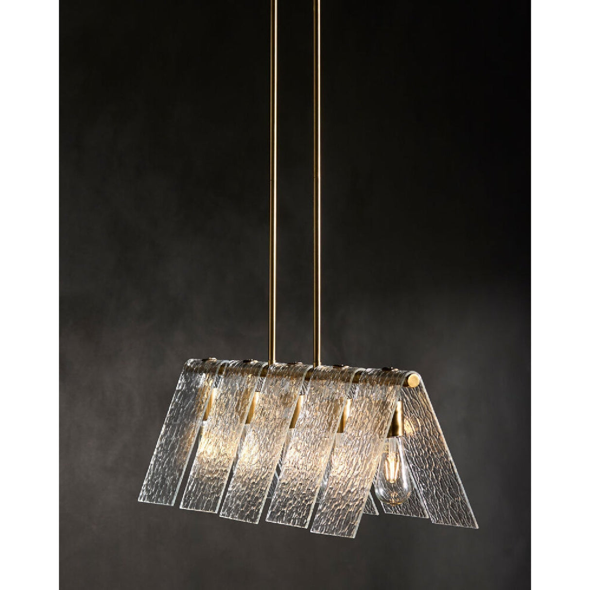Modern European furniture - 5-Light Glass Pyramid Linear Chandelier - www.oroa.com