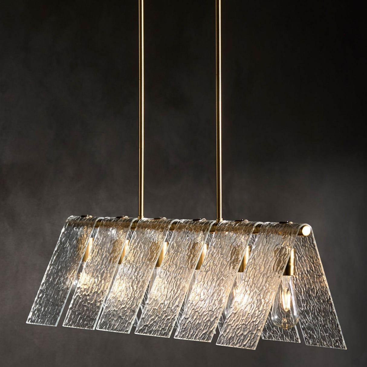 Modern European furniture - 6-Light Clear Glass Linear Chandelier - www.oroa.com