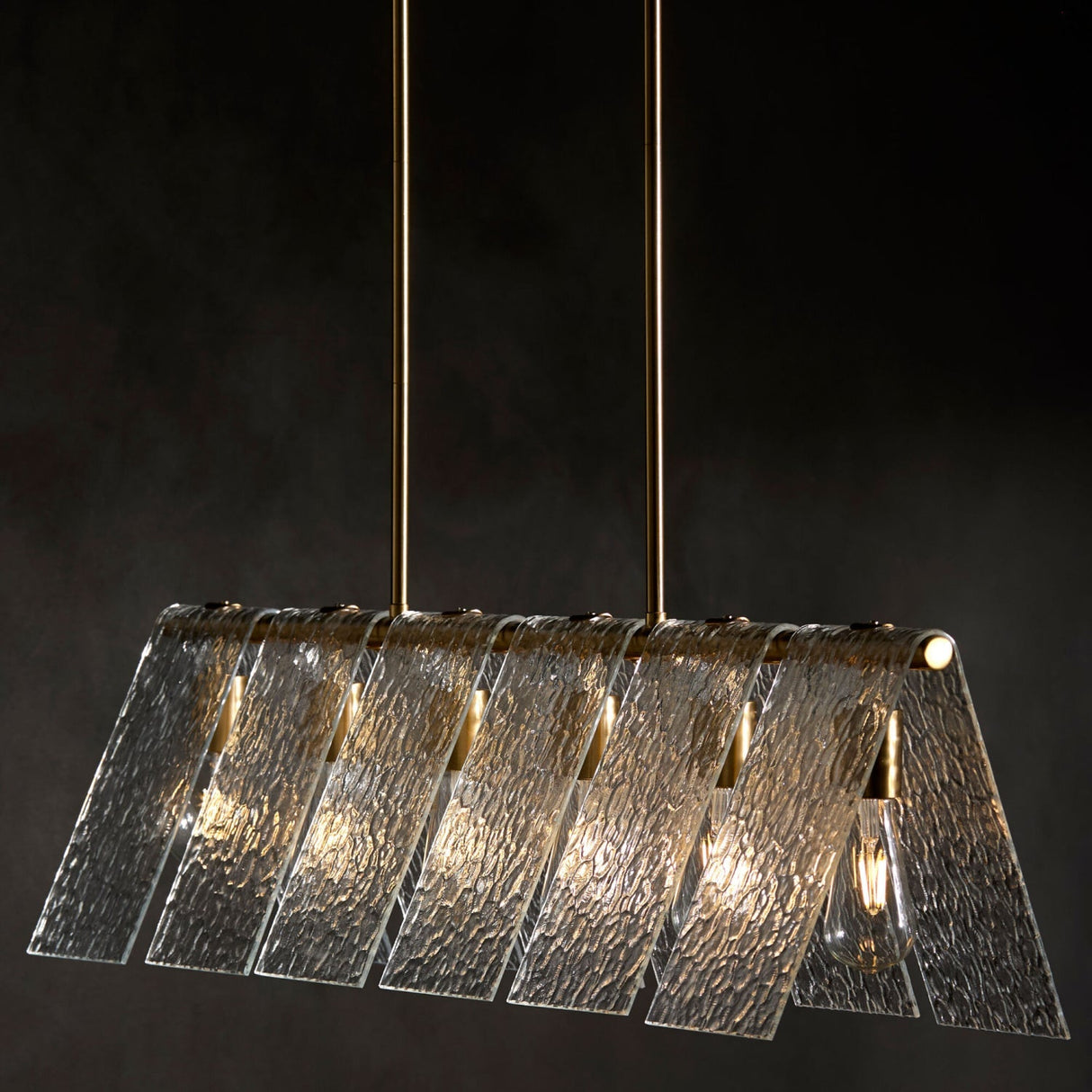 Modern European furniture - 6-Light Clear Glass Linear Chandelier - www.oroa.com