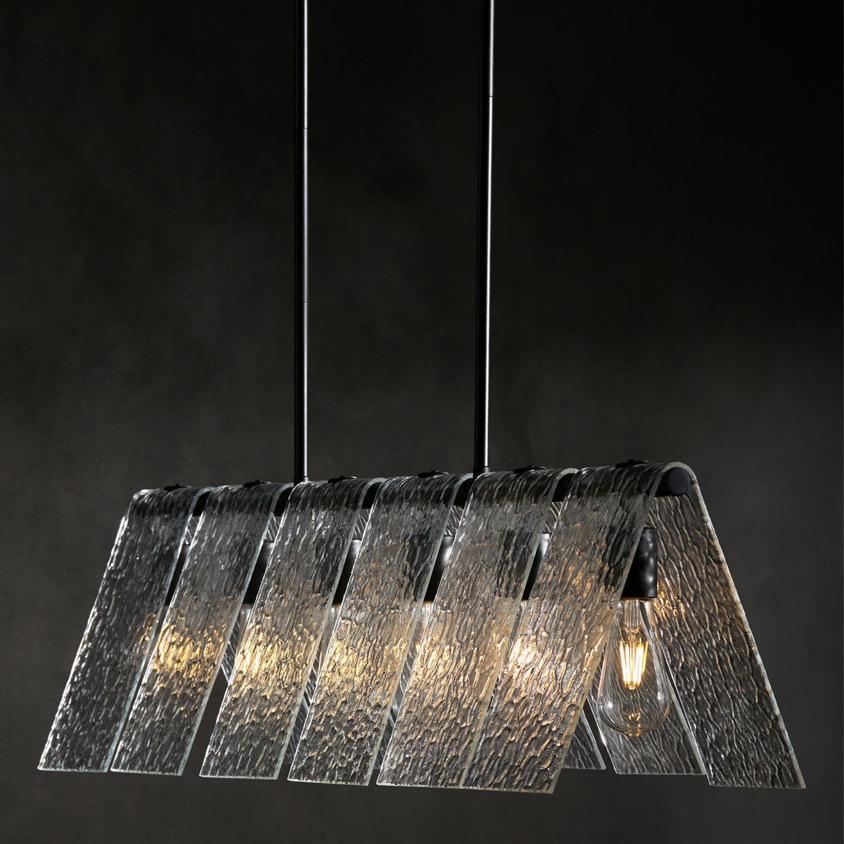 Modern European furniture - 6-Light Clear Glass Linear Chandelier - www.oroa.com
