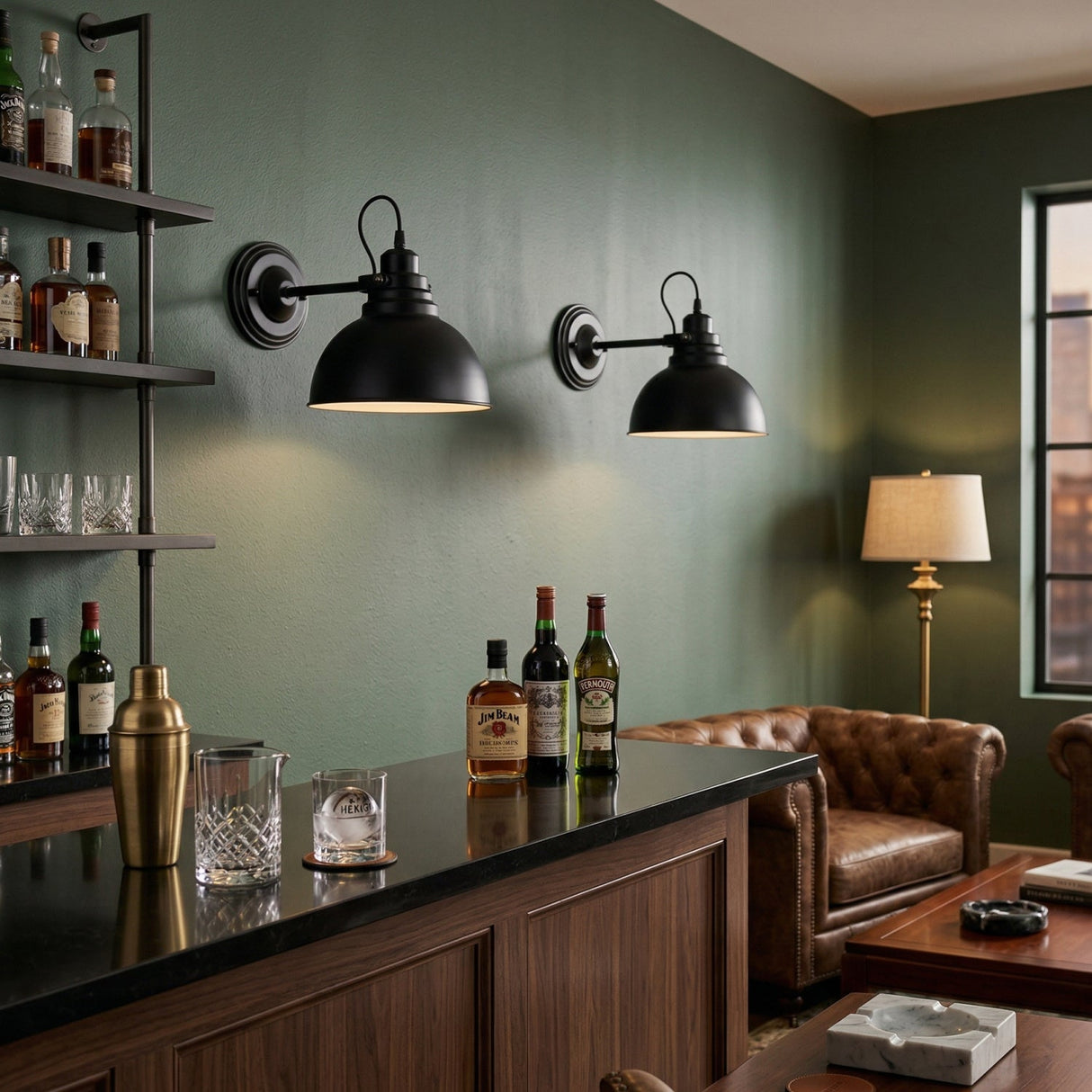 Modern European furniture - Black Metal Dome Wall Lamp - www.oroa.com