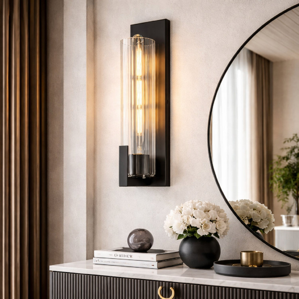 Modern European furniture - Iron Framed Glass Wall Lamp - www.oroa.com