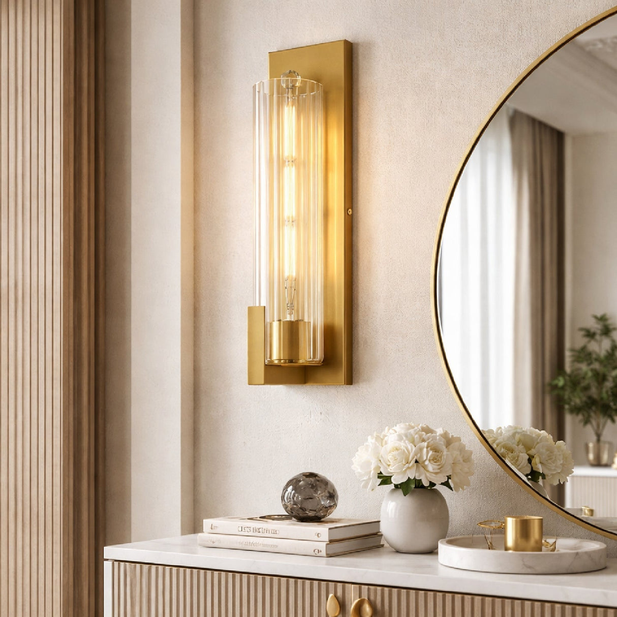 Modern European furniture - Iron Framed Glass Wall Lamp - www.oroa.com