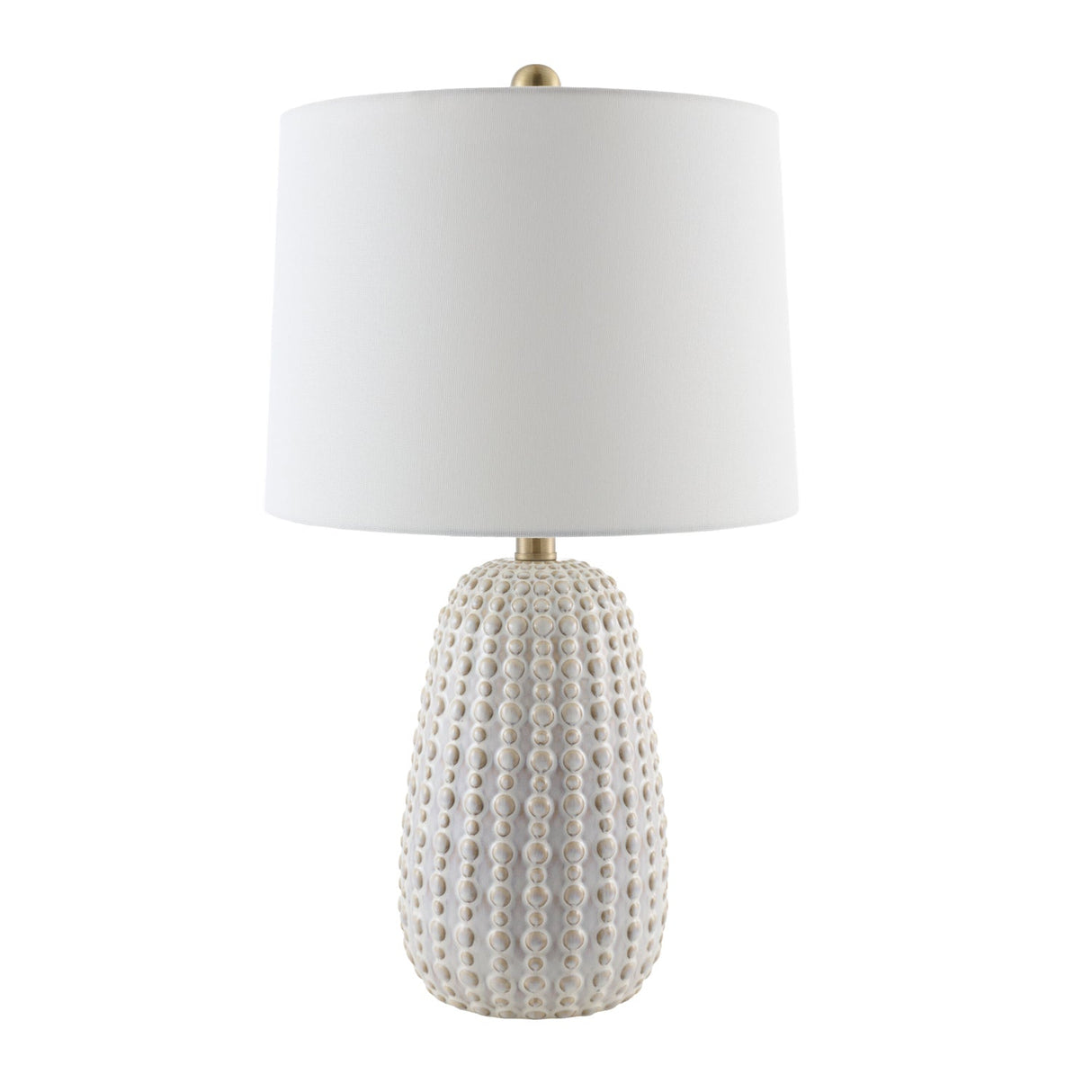 Modern European furniture - Glazed Cream Ceramic Table Lamp - www.oroa.com