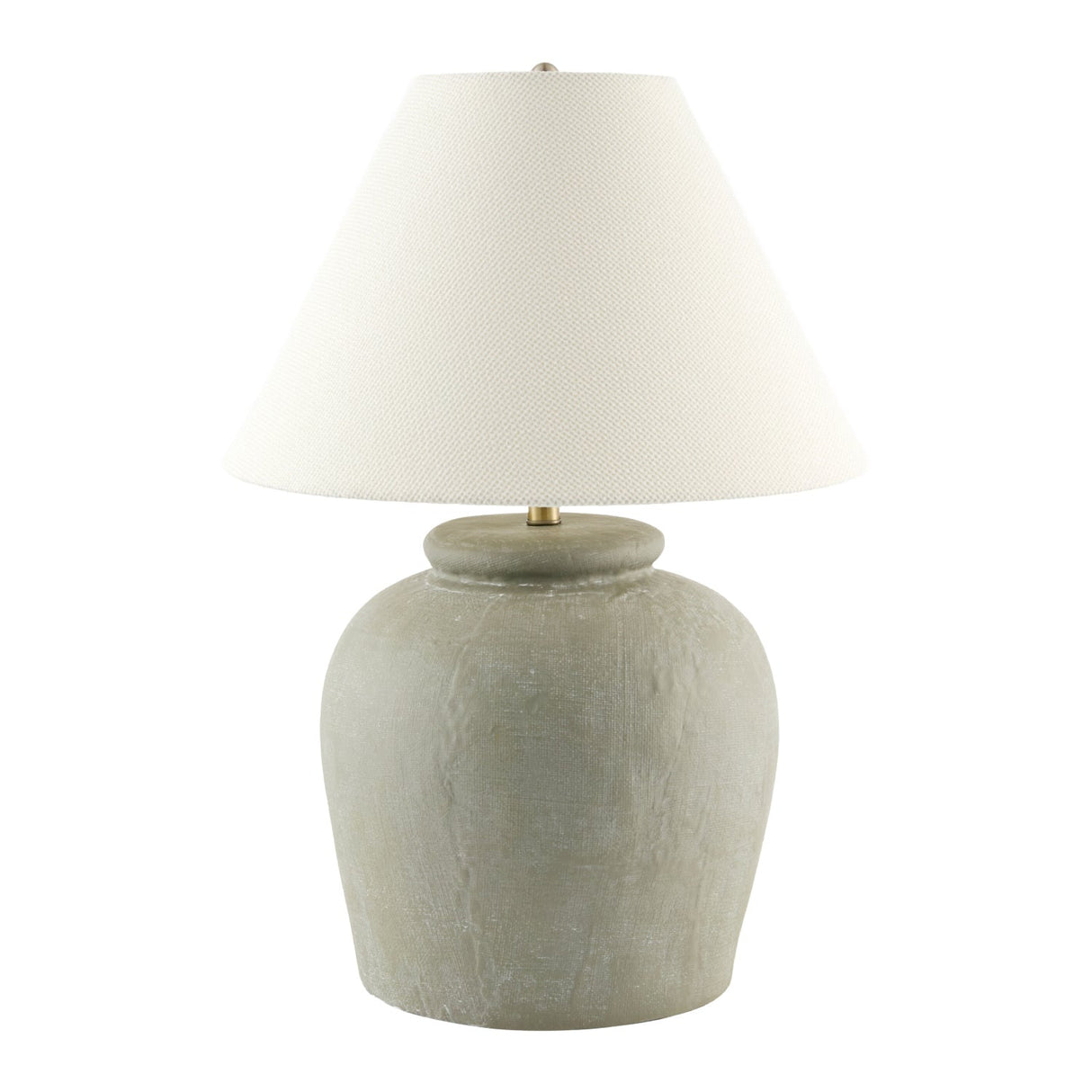 Modern European furniture - Linen Shade Cement Table Lamp - www.oroa.com