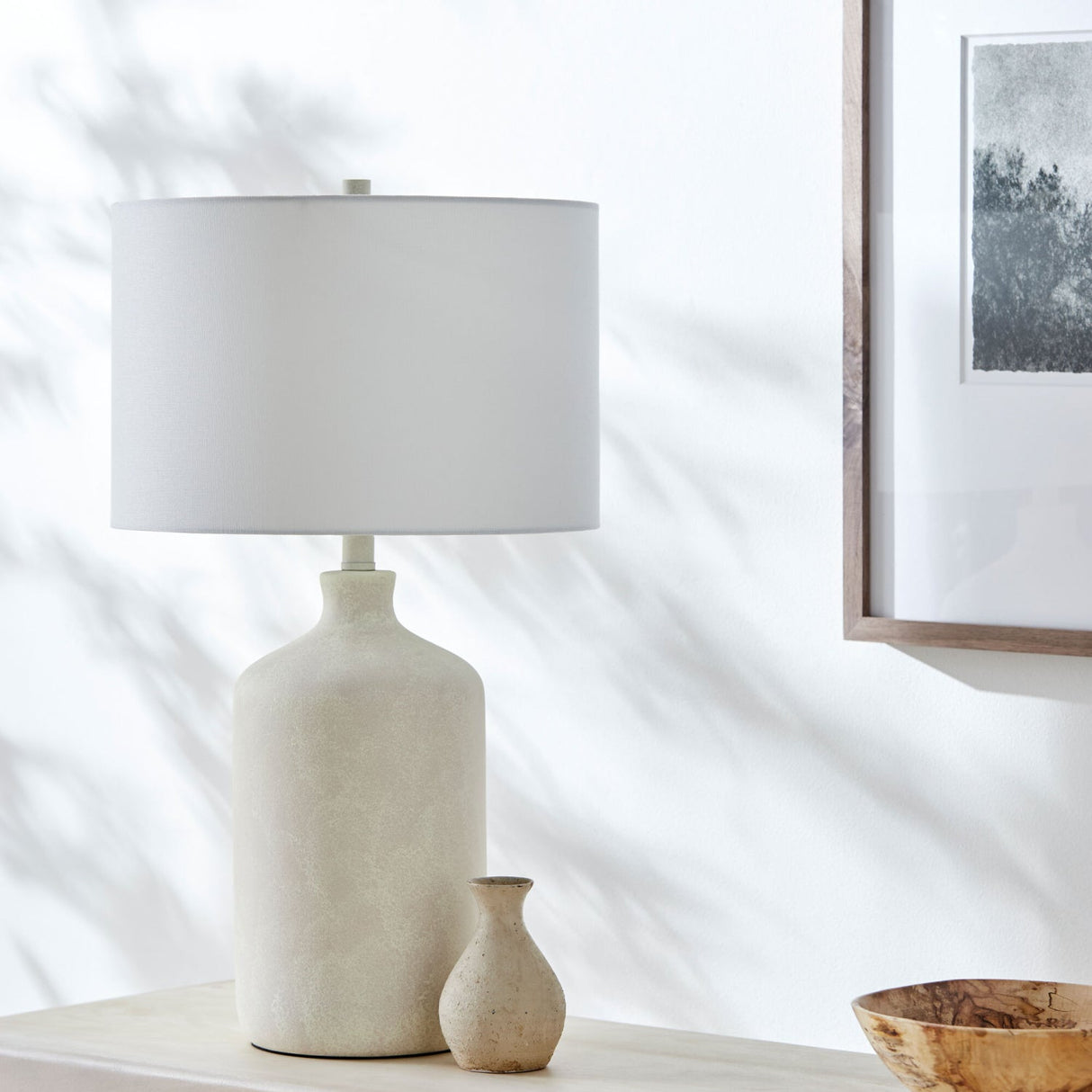 Modern European furniture - Painted White Ceramic Table Lamp - www.oroa.com
