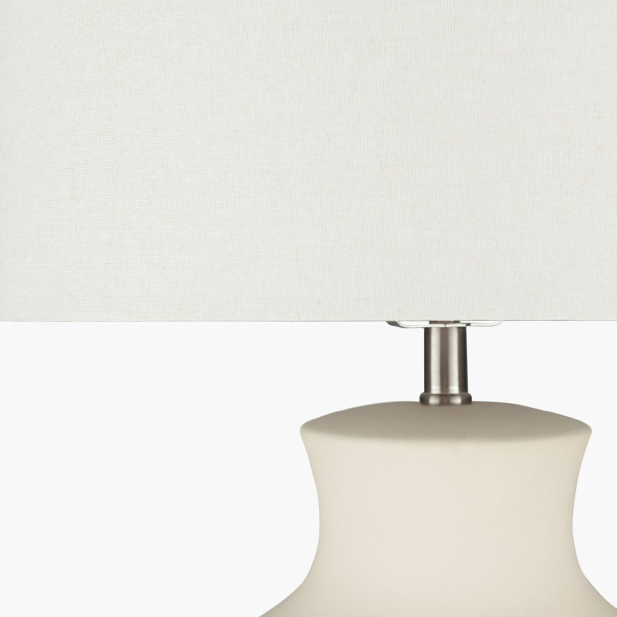 Modern European furniture - Glazed Cream Ceramic Table Lamp - www.oroa.com