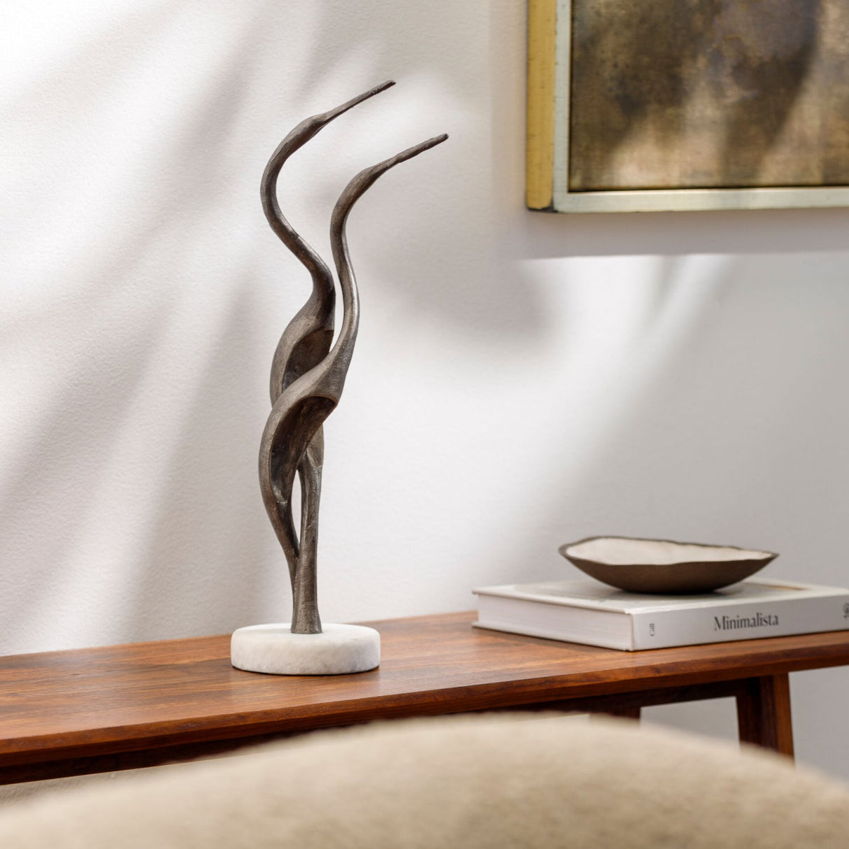 Modern European furniture - Blackened Silver Abstract Sculpture - www.oroa.com