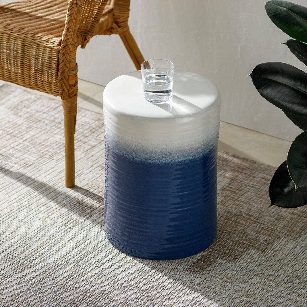 Modern European furniture - Ceramic Cylindrical Outdoor Stool - www.oroa.com
