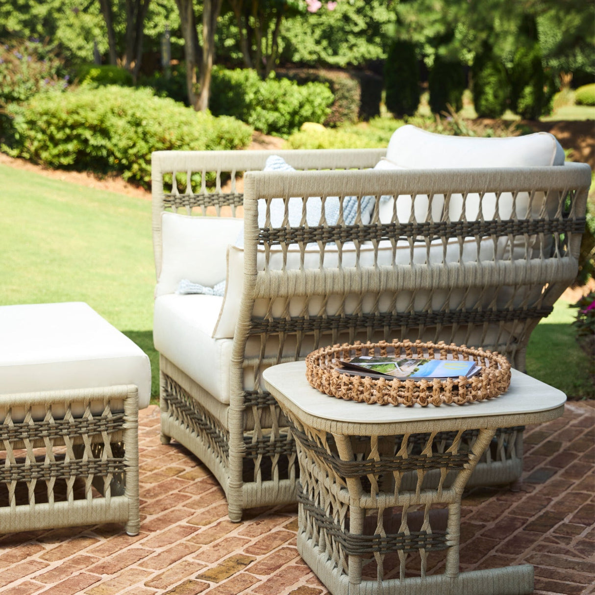 Modern European furniture - Cream Aluminum Outdoor Accent Chair - www.oroa.com