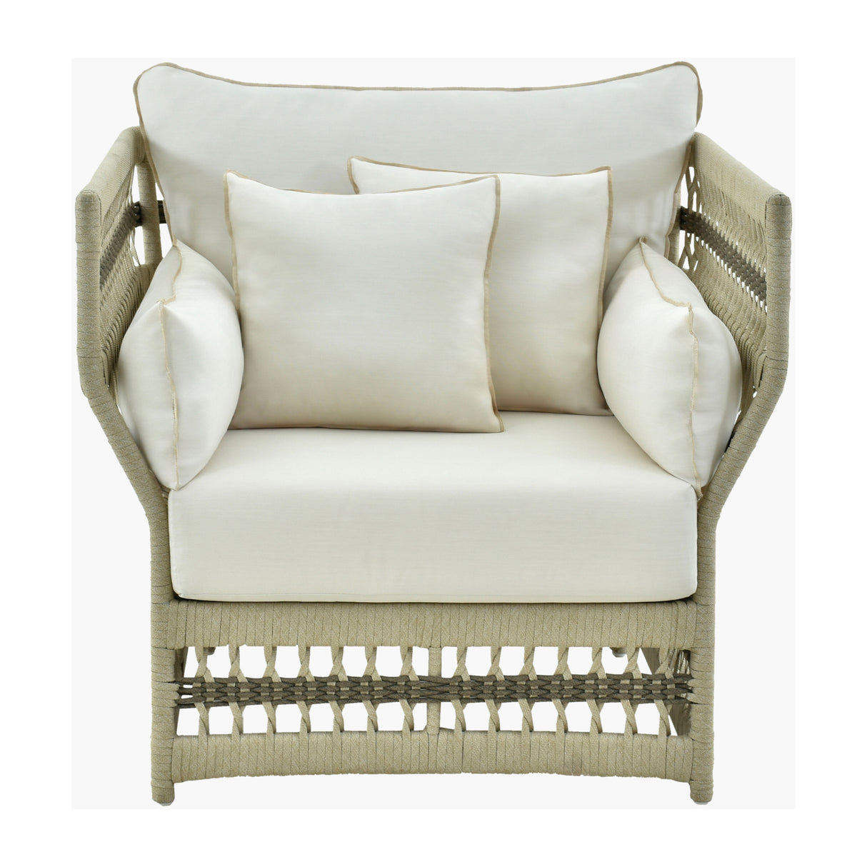 Modern European furniture - Cream Aluminum Outdoor Accent Chair - www.oroa.com