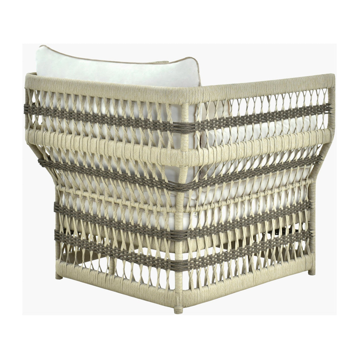 Modern European furniture - Cream Aluminum Outdoor Accent Chair - www.oroa.com