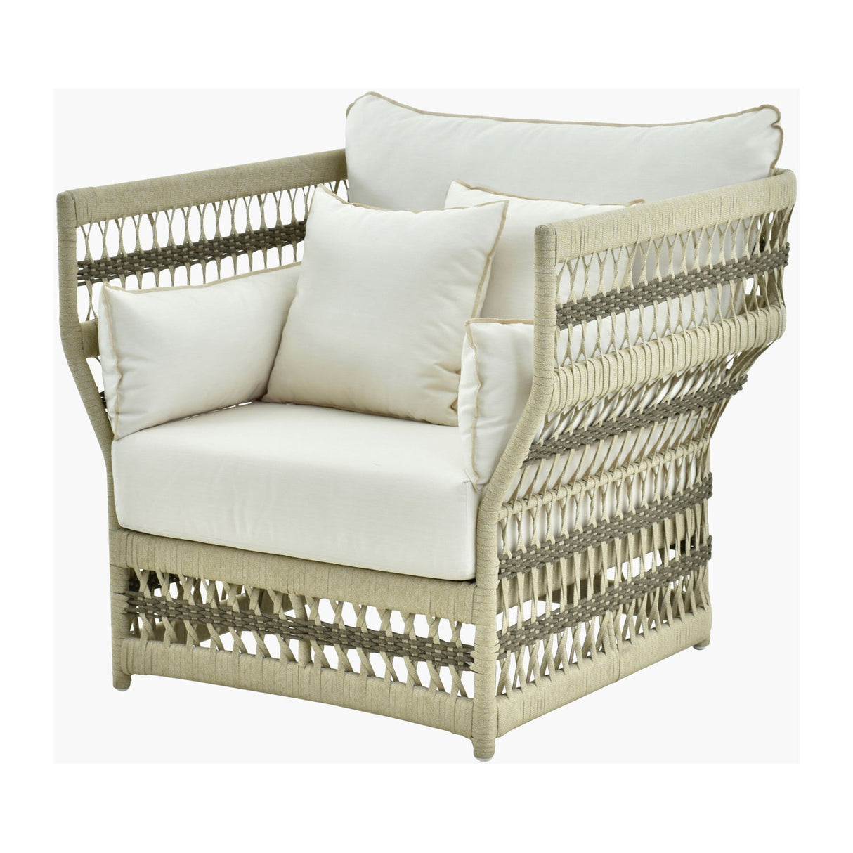 Modern European furniture - Cream Aluminum Outdoor Accent Chair - www.oroa.com