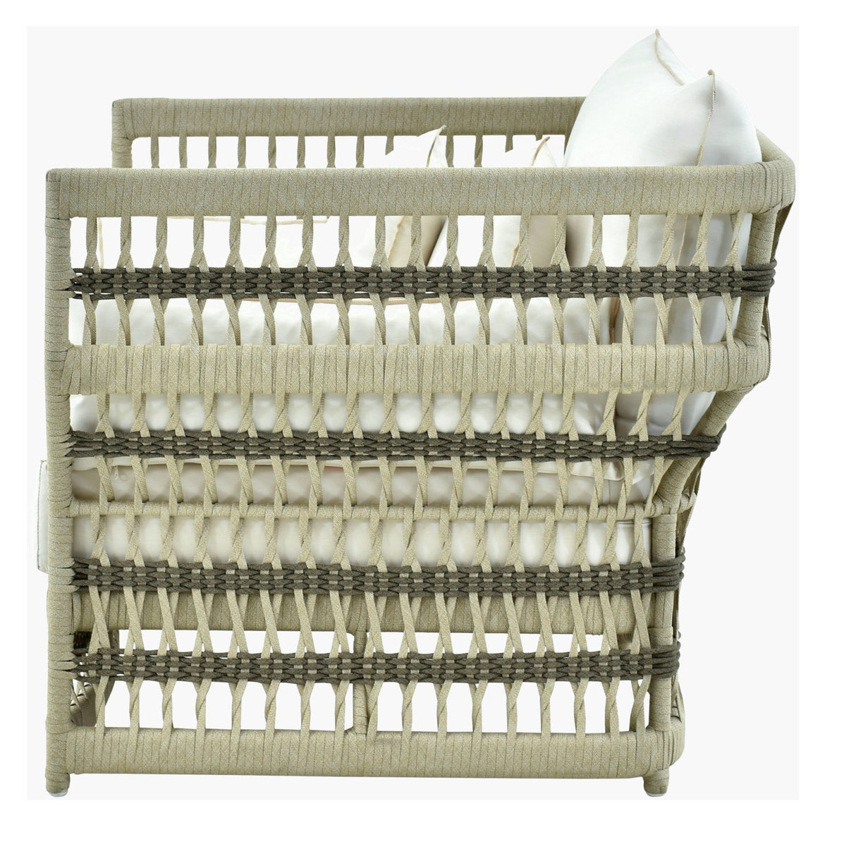 Modern European furniture - Cream Aluminum Outdoor Accent Chair - www.oroa.com