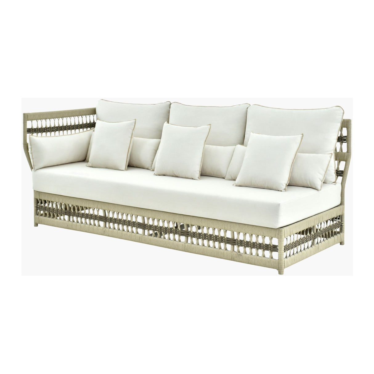 Modern European furniture - Cream Aluminum Outdoor Left-Armed Sofa - www.oroa.com