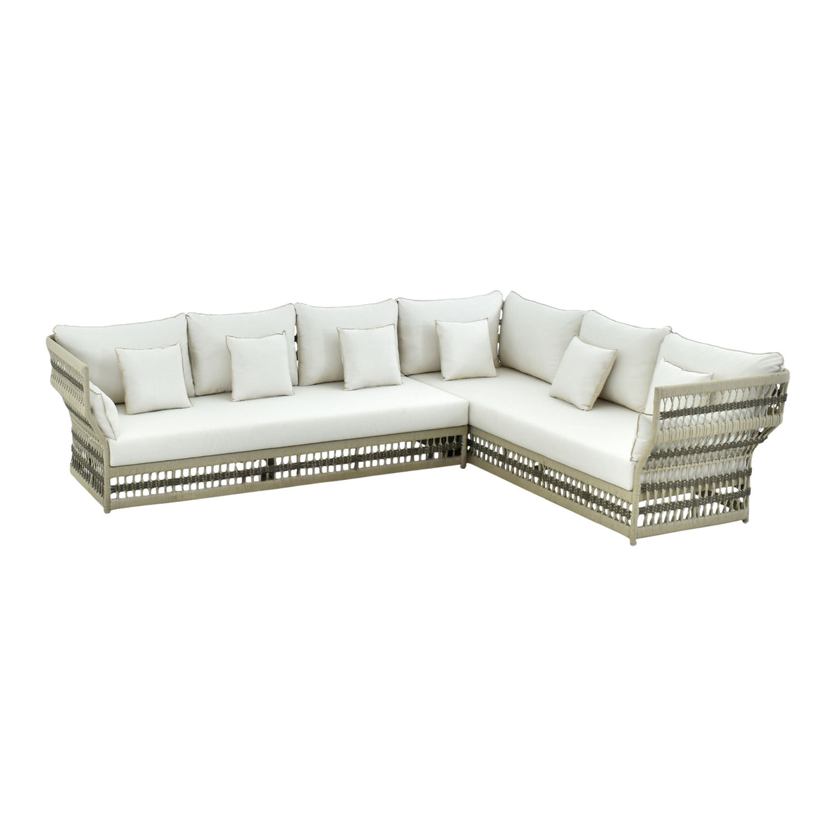 Modern European furniture - Cream Aluminum Outdoor Left-Armed Sofa - www.oroa.com | Oroa.com