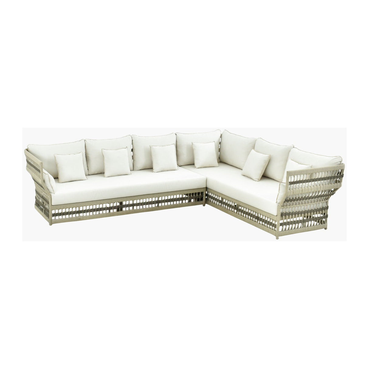 Modern European furniture - Cream Aluminum Outdoor Sectional Sofa - www.oroa.com