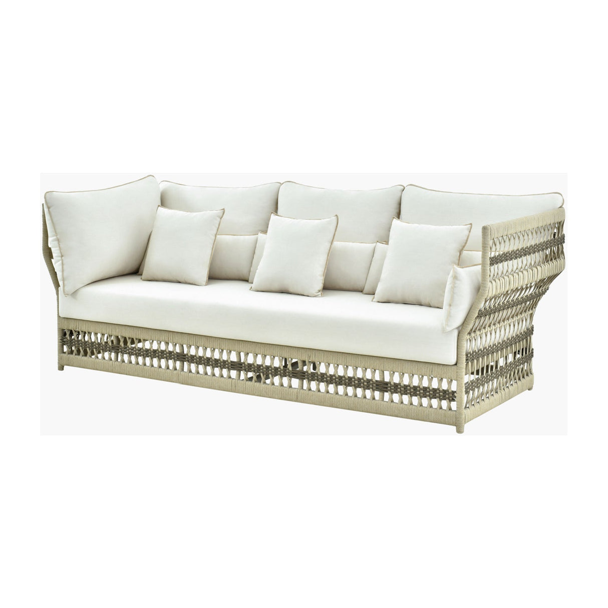 Modern European furniture - Cream Aluminum Outdoor Sectional Sofa - www.oroa.com
