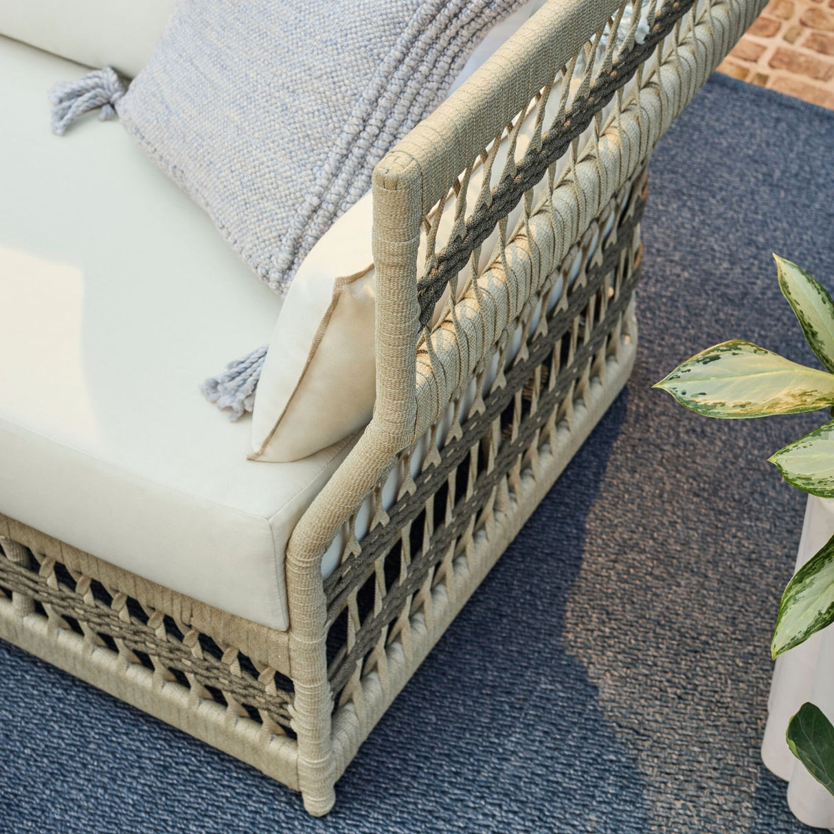 Modern European furniture - Cream Aluminum Outdoor Sectional Sofa - www.oroa.com