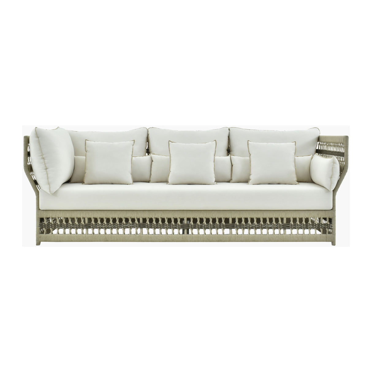 Modern European furniture - Cream Aluminum Outdoor Sectional Sofa - www.oroa.com