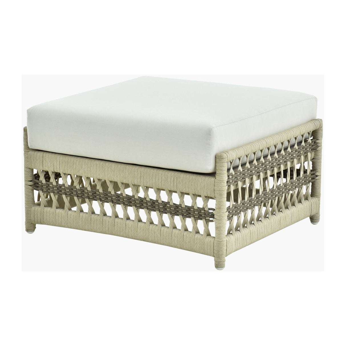 Modern European furniture - Cream Aluminum Outdoor Ottoman - www.oroa.com