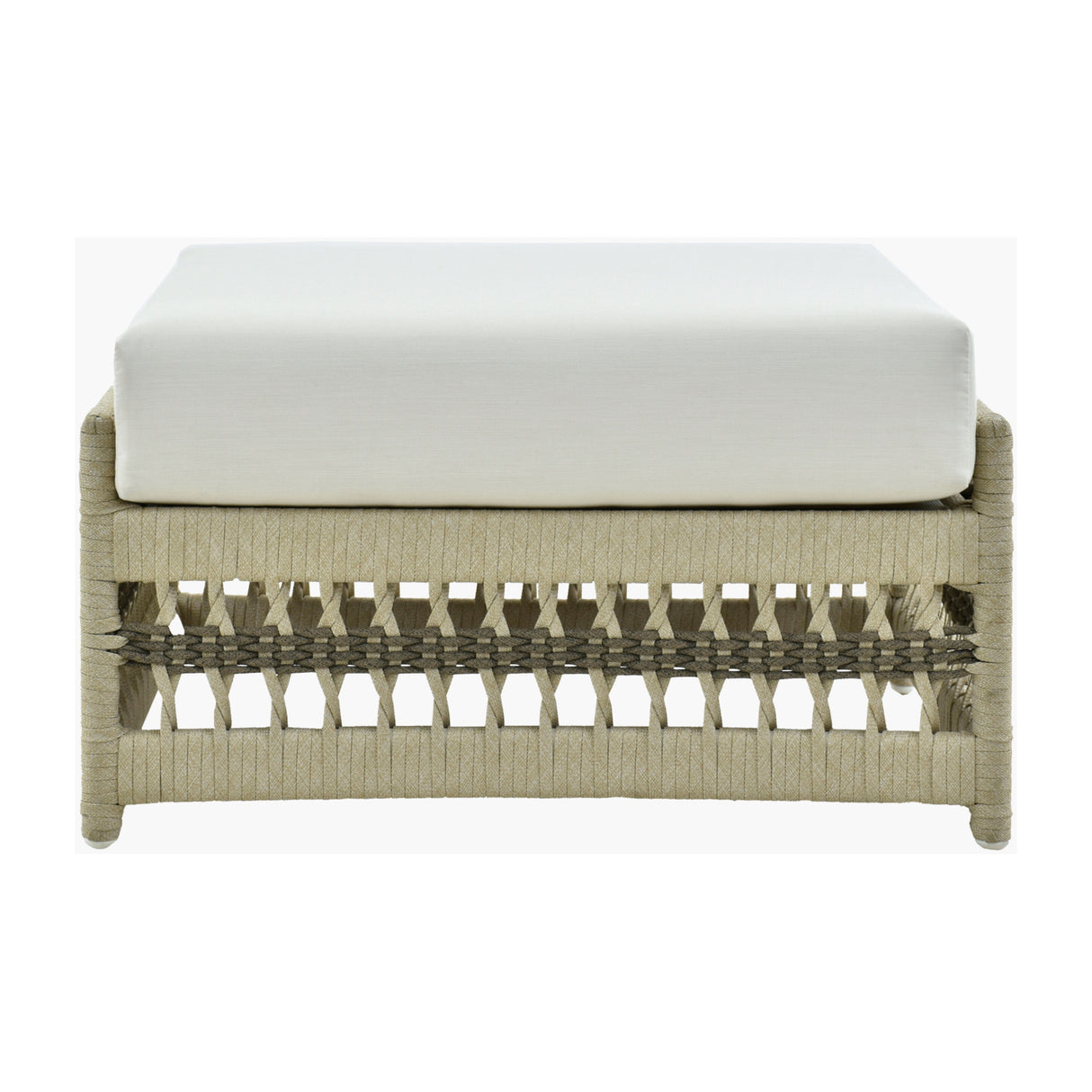 Modern European furniture - Cream Aluminum Outdoor Ottoman - www.oroa.com