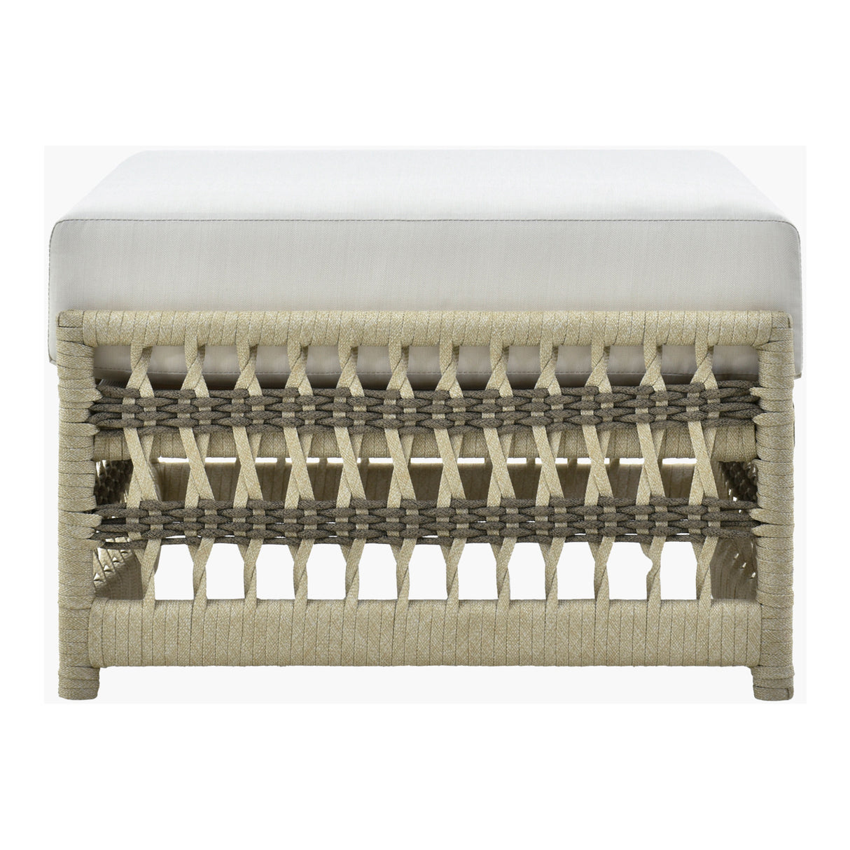 Modern European furniture - Cream Aluminum Outdoor Ottoman - www.oroa.com