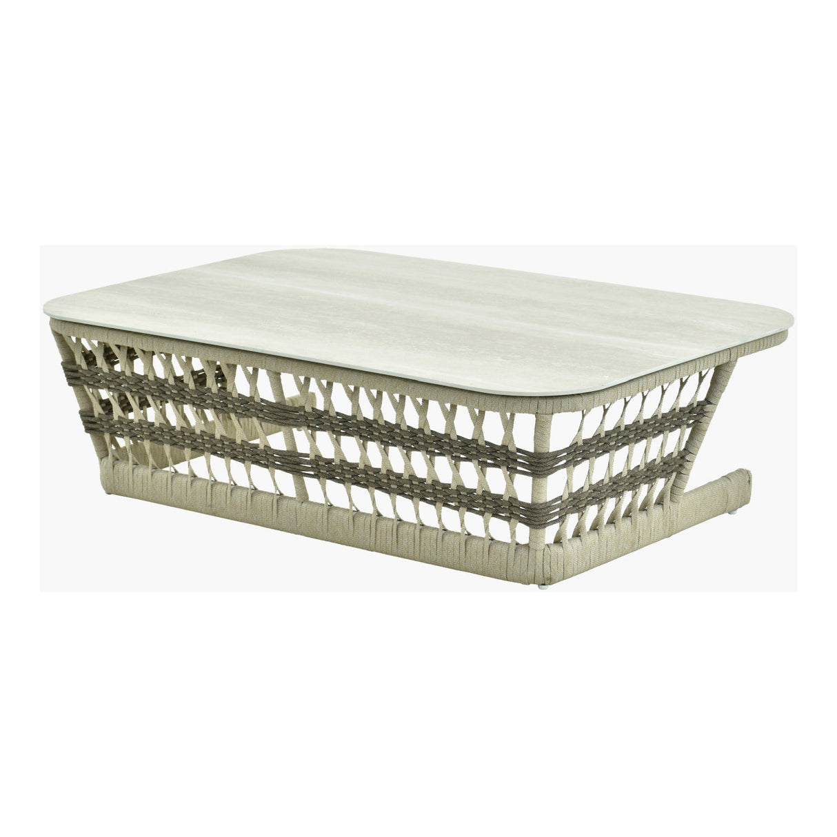 Modern European furniture - Cream Aluminum Outdoor Coffee Table - www.oroa.com