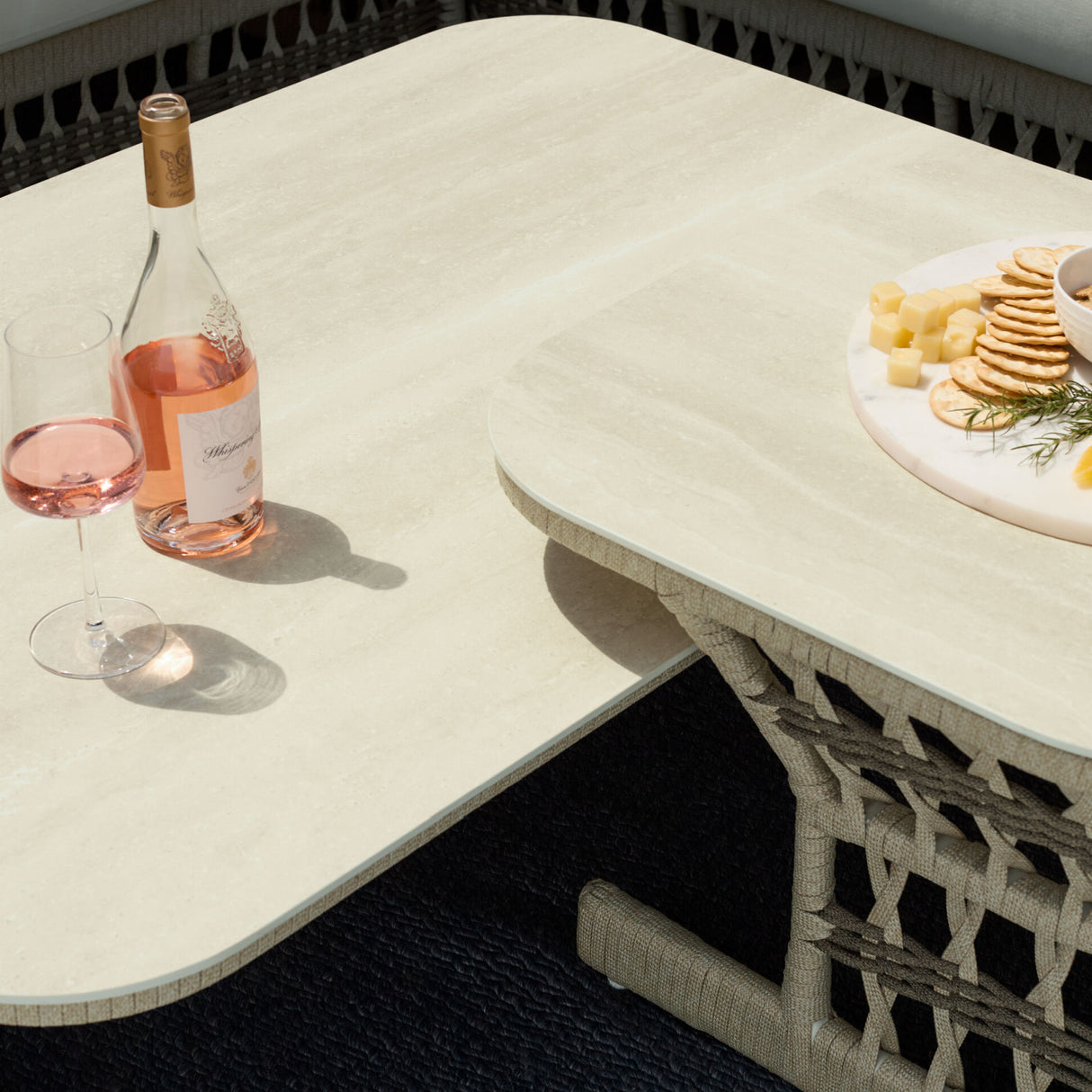 Modern European furniture - Cream Aluminum Outdoor Coffee Table - www.oroa.com