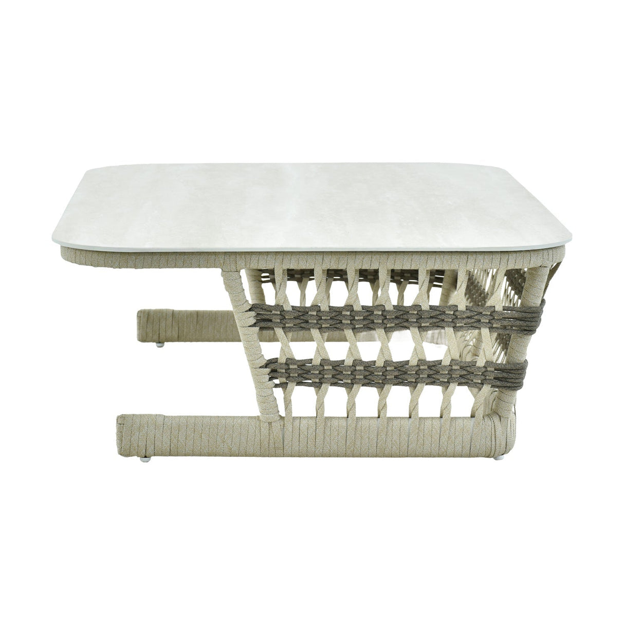 Modern European furniture - Cream Aluminum Outdoor Coffee Table - www.oroa.com