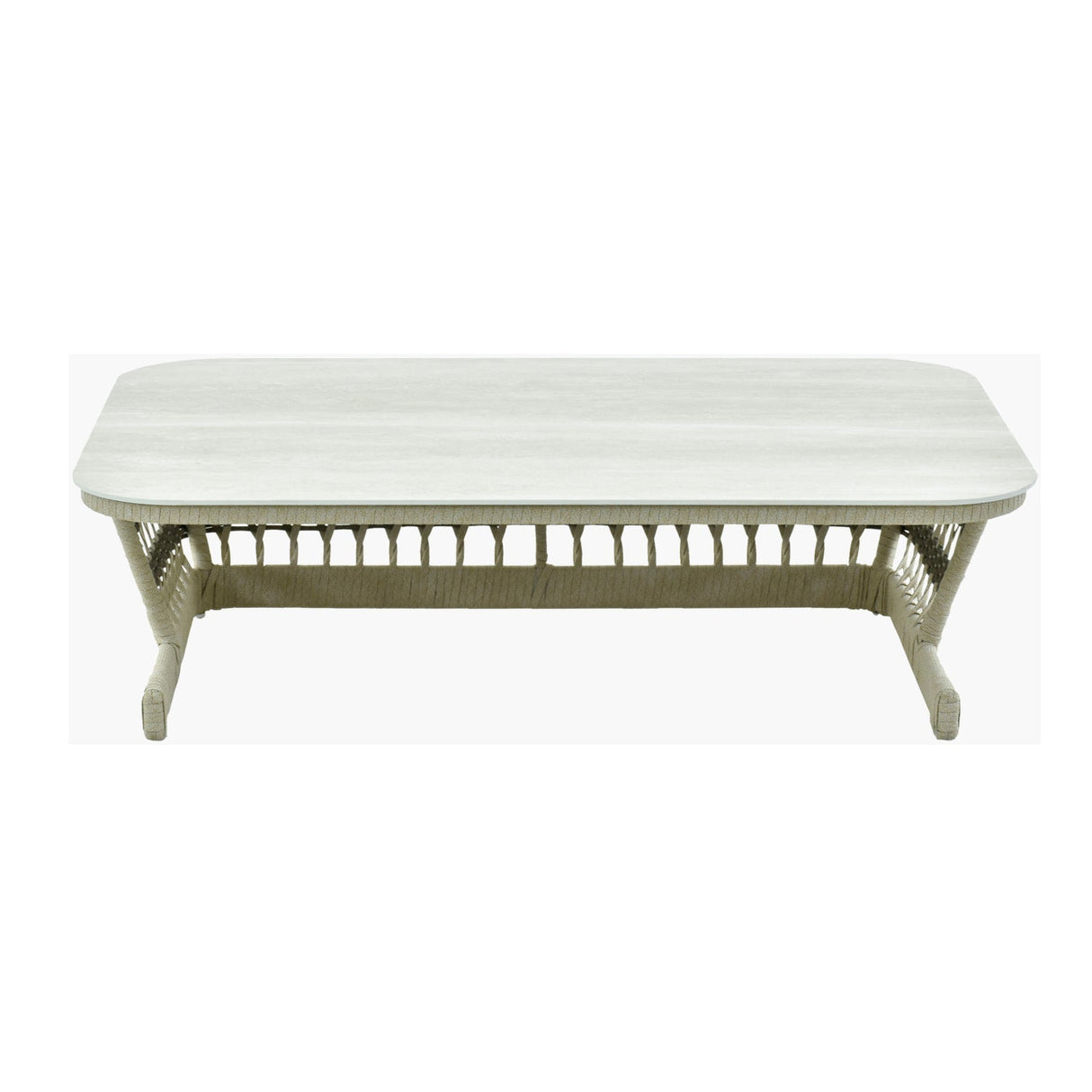Modern European furniture - Cream Aluminum Outdoor Coffee Table - www.oroa.com