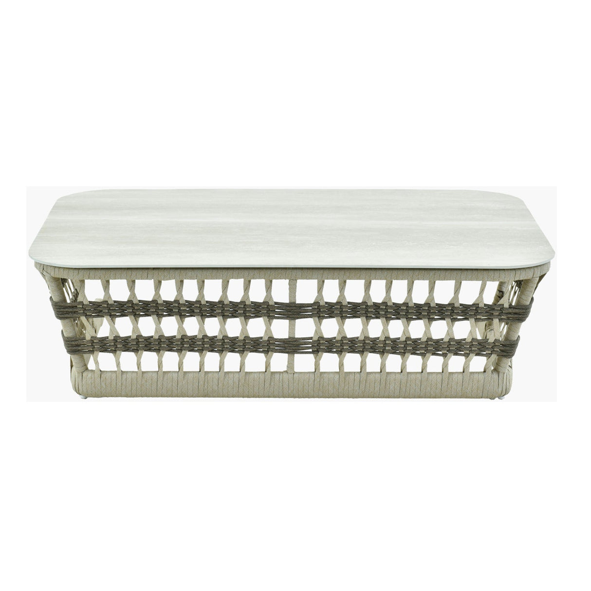 Modern European furniture - Cream Aluminum Outdoor Coffee Table - www.oroa.com