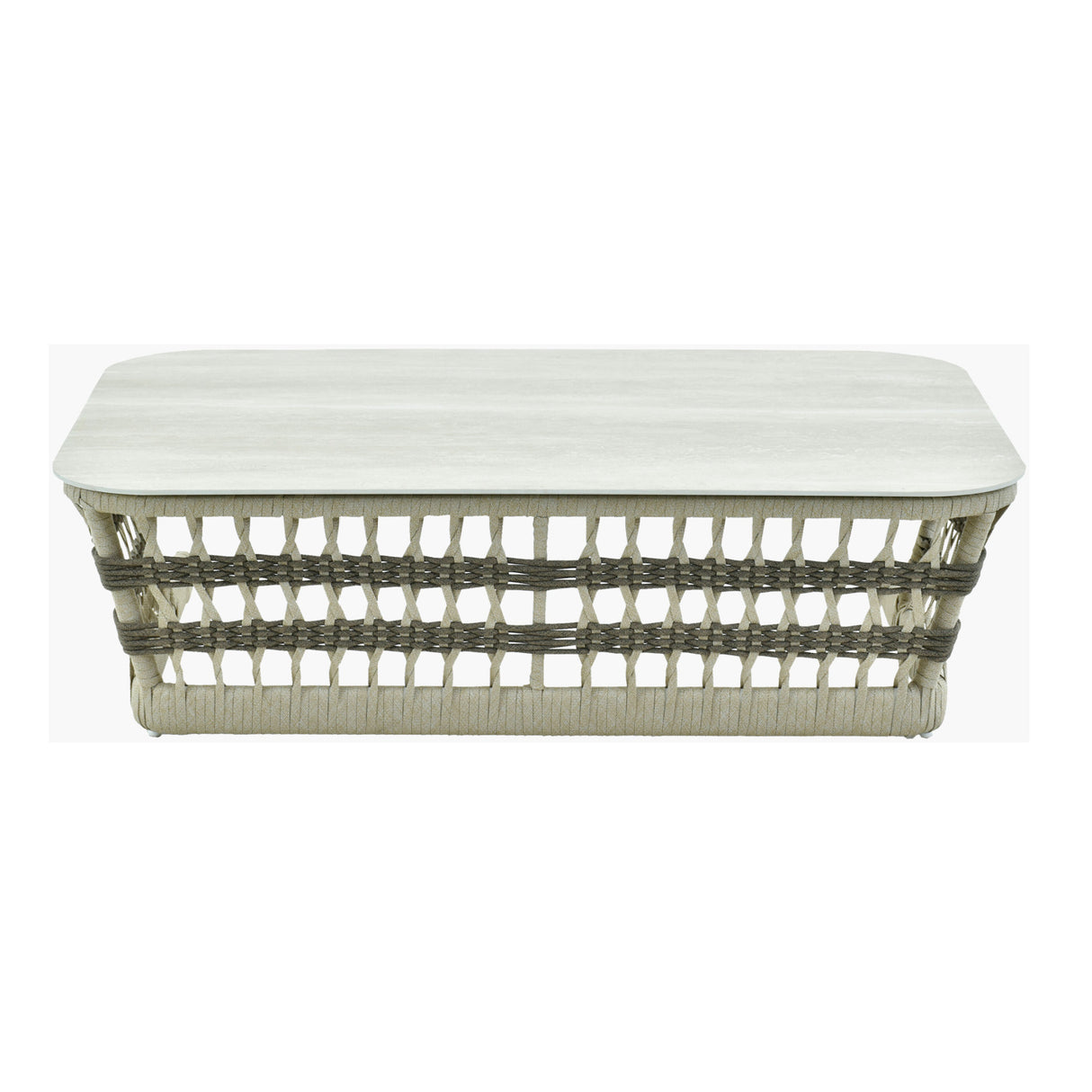 Modern European furniture - Cream Aluminum Outdoor Coffee Table - www.oroa.com