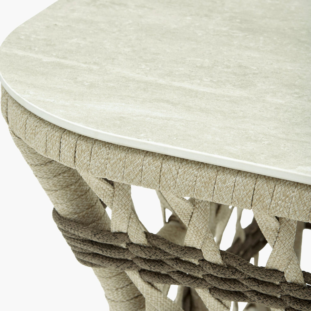 Modern European furniture - Cream Aluminum Outdoor End Table - www.oroa.com
