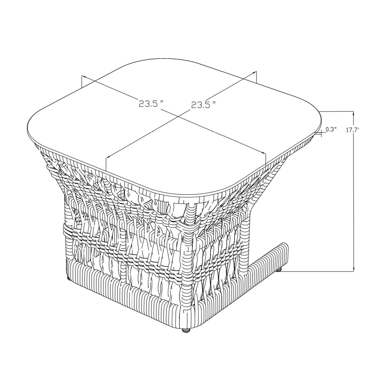 Modern European furniture - Cream Aluminum Outdoor End Table - www.oroa.com