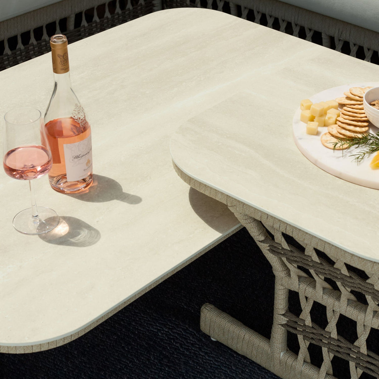 Modern European furniture - Cream Aluminum Outdoor End Table - www.oroa.com
