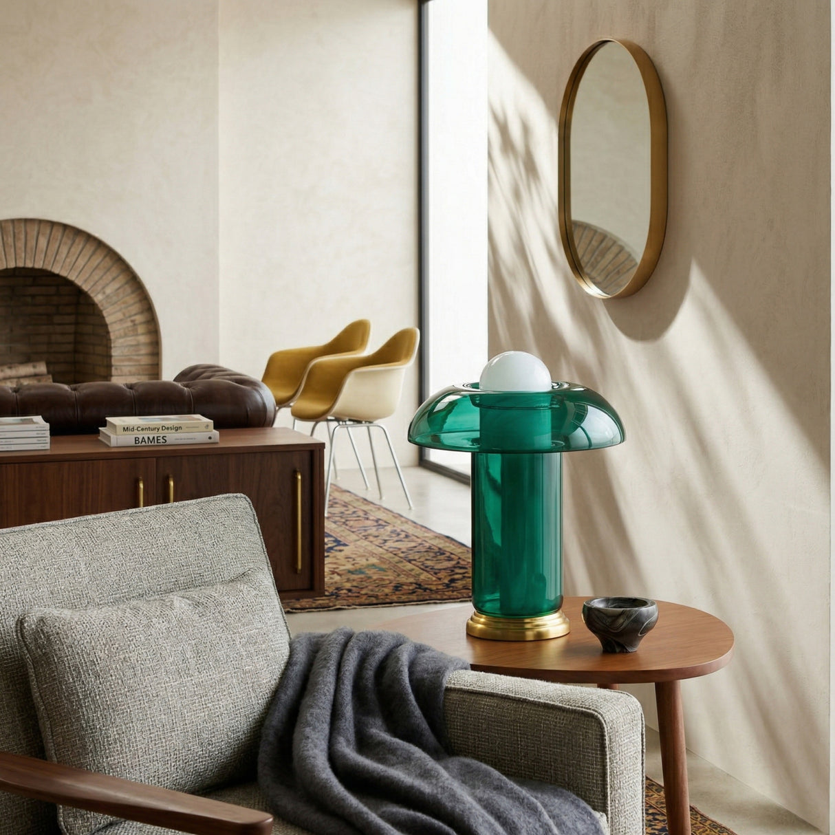 Modern European furniture - Blue Glass Accent Table Lamp - www.oroa.com
