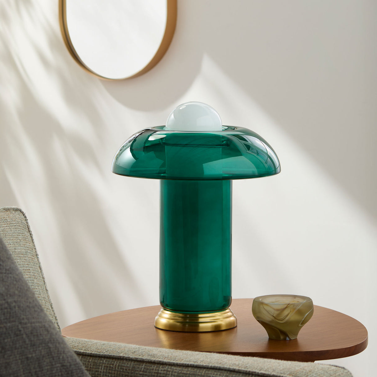 Modern European furniture - Blue Glass Accent Table Lamp - www.oroa.com