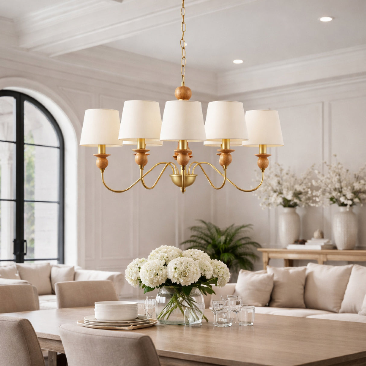 Modern European furniture - 5-Light Linen Classic Chandelier - www.oroa.com