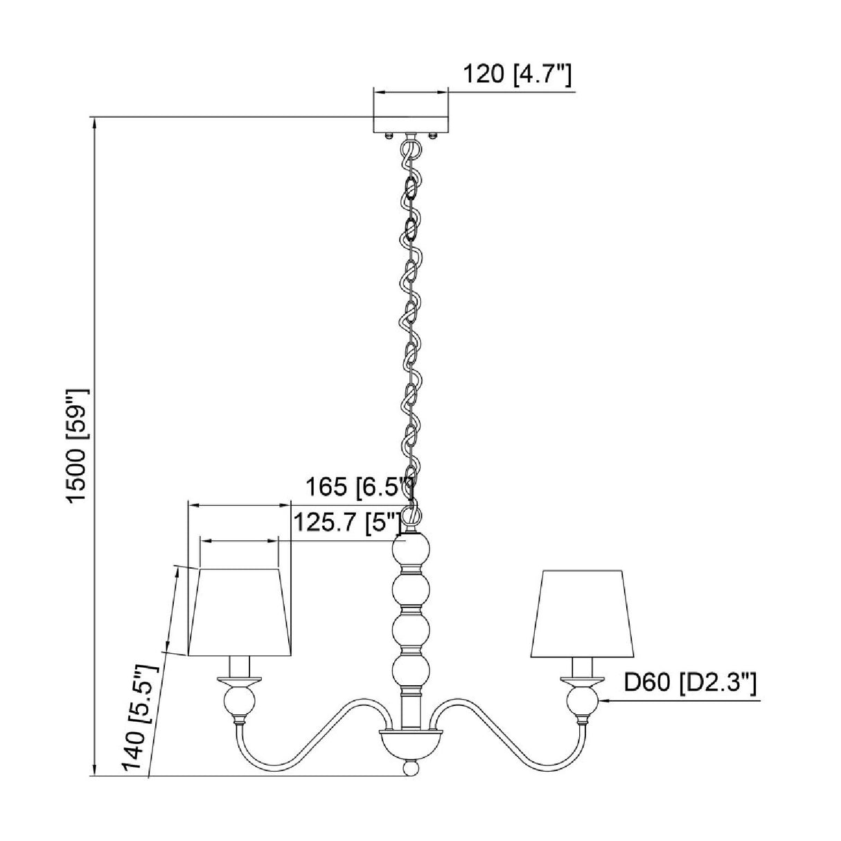 5-Light Linen Classic Chandelier | Oroa.com