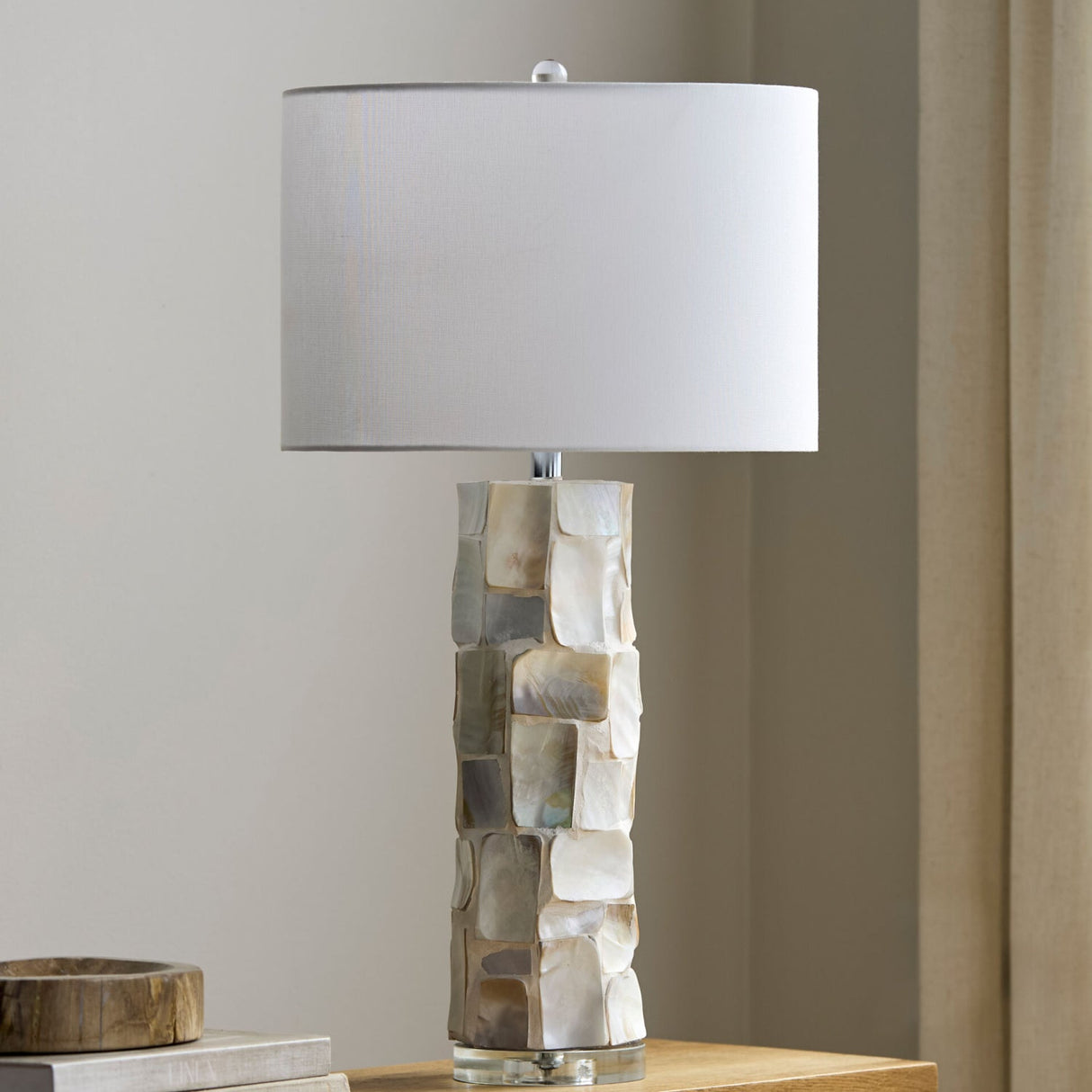 Modern European furniture - Cream Shell Accent Table Lamp - www.oroa.com