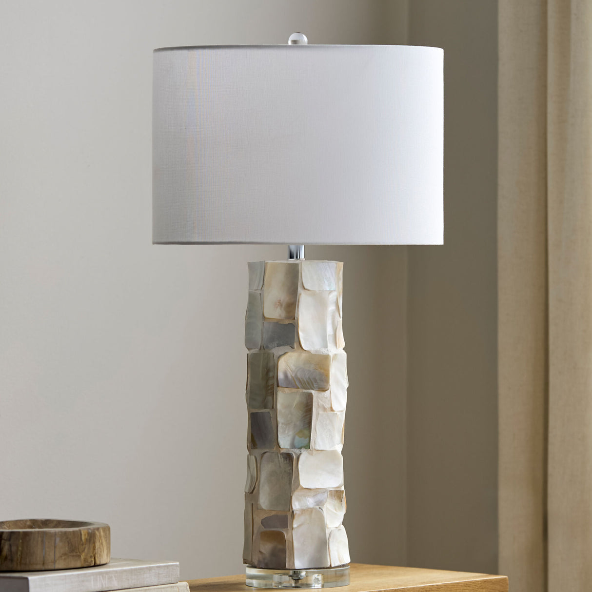 Modern European furniture - Cream Shell Accent Table Lamp - www.oroa.com