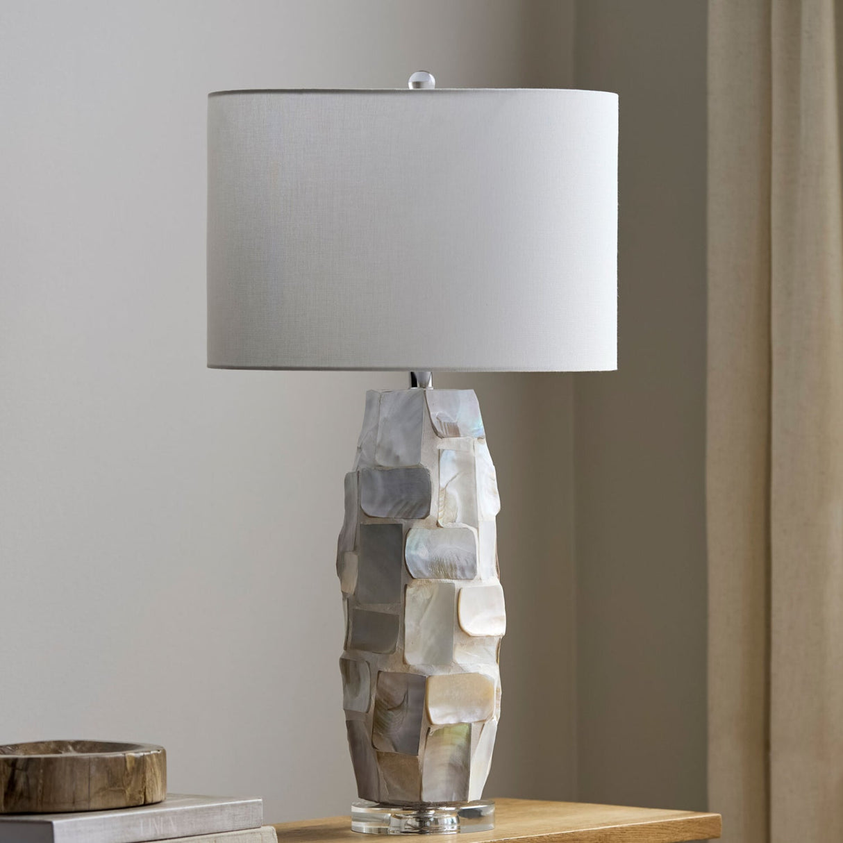 Modern European furniture - Cream Inlaid Shell Table Lamp - www.oroa.com