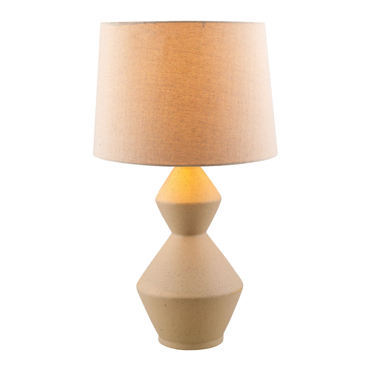 Modern European furniture - Beige Ceramic Geometrical Table Lamp - www.oroa.com