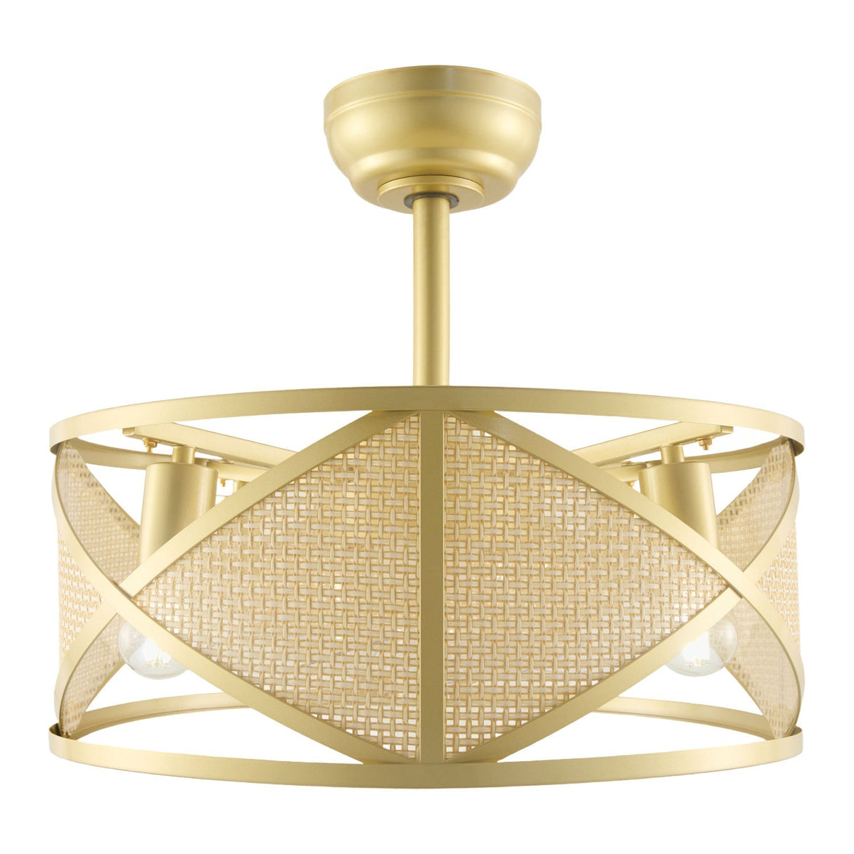 Modern European furniture - Gold Framed Rattan Chandelier - www.oroa.com